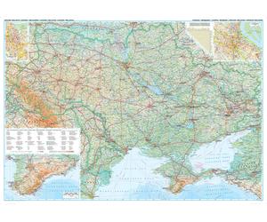 Carte murale - Ukraine & Moldavie (géographique) - 125 x 88 cm | Gizi Map