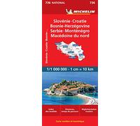 Carte NATIONAL Slovnie, Croatie, Bosnie-Herzgovine, Serbie et Montngro, Macdoine