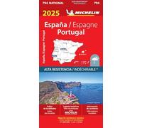 Carte Nationale Espagne, Portugal 2025 - INDECHIRABLE