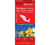 Carte Nationale Mexique / Mexico: Bélize, Salvador, Guatémala / Belize, El Salvador, Guatemala