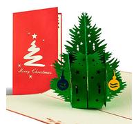 Carte Noël pop up 3d. Carte sapin vert de Noël originale pour adresser ses vœux de Noël, souhaiter la bonne année, offrir comme carte cadeau, offrir des etrennes, accompagner un chèque cadeau, W02