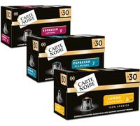 CARTE NOIRE - Assortiment Capsules Café Compatibles Nespresso® - N°6 Lungo, N°7 Classique, N°9 Intense - Café Arabica - Lot de 3 x 30 Capsules Aluminium - Fabriqué en France