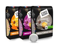 CARTE NOIRE - Café en Dosettes Souples Assortiment Classique N°5/Corsé N°7/Espresso N°8 - 3 Paquets de 60 Dosettes - Compatibles Senseo (180 dosettes)