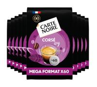 CARTE NOIRE - Café en Dosettes Souples Corsé N°7 - Pur Arabica - 10 Paquet de 60 Dosettes (600 dosettes)