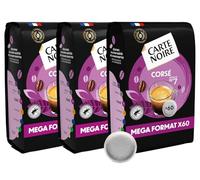 CARTE NOIRE - Café en Dosettes Souples Corsé N°7 - Pur Arabica - certifié Rainforest Alliance - 3 Paquets de 60 Dosettes - Compatibles Senseo (180 dosettes)