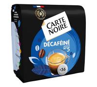 CARTE NOIRE - Café en Dosettes Souples Décaféiné N°5 - 10 Paquets de 36 Dosettes - Compatibles Senseo (360 dosettes)