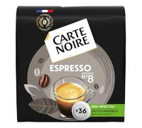 CARTE NOIRE - Café en Dosettes Souples Espresso N°8 - 10 Paquets de 36 Dosettes - Compatibles Senseo (360 dosettes)