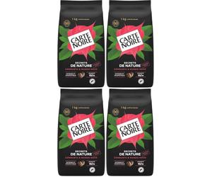 CARTE NOIRE - Café Grain Carte Noire "Secrets de Nature" - Congusta & Mundo Novo - Certifié Rainforest Alliance - Paquet de 1 kg - Fabriqué en France (Lot de 4)