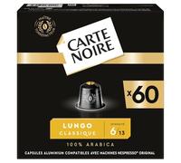 CARTE NOIRE - Café Lungo Intense, Arôme Riche et Corsé, Compatible Nespresso (Boîte 60 Capsules) - Le Lot De 2