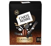 CARTE NOIRE - Café Soluble « Classique » - Café Instantané en Dosette Carte Noire - Délicat et Aromatique - 25 sticks - Fabriqué en France