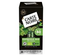 CARTE NOIRE - Capsules de Café Bio Compatibles Nespresso® - Café Arabica - 30 Capsules Aluminium - Fabriqué en France