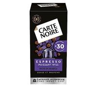 CARTE NOIRE - Capsules de Café Espresso Puissant N°11 Compatibles Nespresso® - Café Pur Arabica - 30 Capsules Aluminium - Fabriqué en France