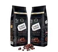 Carte Noire, Classique, 2 Paquets de 1 Kg de Café en Grains, avec Notes de Céréales et Fruits Secs, 100% Arabica, Intensité 7, Torréfaction Ambrée, pour Moulins à Grains et Machines Automatiques