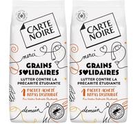 CARTE NOIRE - Grains Solidaires - Intensité 7 - Projet solidaire - 100% Arabica - Certifié Rainforest Alliance - Intense et Aromatique - 500G (Lot de 2)