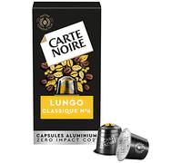 Carte Noire, Café Lungo Classique N°6, 100 Capsules de Café Compatibles avec les Machines à Café Nespresso, avec Notes Fleuries et Caramélisées, Goût Équilibré, 100% Arabica, Intensité 6, 10 Paquets