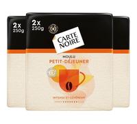 CARTE NOIRE - Moulu Petit Déjeuner 1,5Kg - Arabica et Robusta - Intensité 7 - café long - Intense et Aromatique - 6x250g