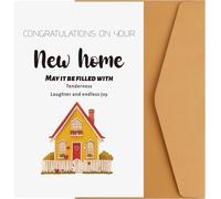 Carte Nouvelle Maison, Carte De Voux Créative Pour Une Pendaison De Crémaillère Avec Enveloppe Carte Amusante Pour Un Nouvel Appartement Acclamations Pour Votre Nouvelle Maison (Style 1)