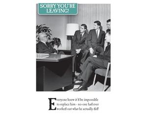 Carte « On the Ceiling, Sorry You're Leaving Card, Sorry to See You Go, Good Bye & Good Luck, Leaving Card »