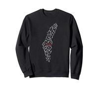 Carte palestinienne avec villes et villages Palestine Sweatshirt