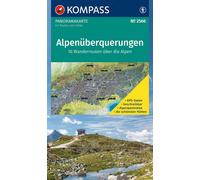 Carte panorama - Traversées des Alpes | Kompass - 1:2 000 000