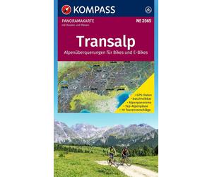 Carte panoramique des traversées des Alpes à vélo | Kompass