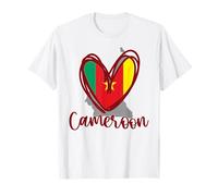 Carte patriotique du Cameroun en forme de cœur pour garçons et enfants T-Shirt