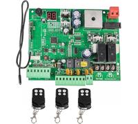 Carte PCB CC 24 V pour Ouvre-Portail Battant Automatique à Double Bras, Panneau De Commande, Système De Centre De Contrôle Intelligent, Accessoires De Remplacement pour Porta, Green, with 3 RC