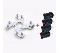 Carte PCB JLF de rechange pour carte PCB Sanwa TP-MA avec 4 microcommutateurs D3V 0,477 cm pour kit OTTO DIY V2 V5 (blanc avec 4 commutateurs D3V)