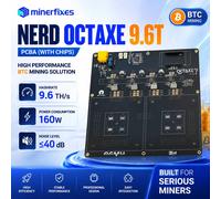 Carte PCBA d'accessoires hydro NerdOCTaxe 9.6TH/s avec puce BM1370, machine de minage de cryptomonnaies BTC, minage solo de loterie, mineur Bitcoin DIY NerdOCTaxe 9.6T PCBA
