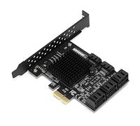 Carte PCI-E vers SATA 3.0, Carte d'extension d'interface SATA3.0 à 8 Ports avec déflecteur Semi-Haut et Disque de Pilote, pour 7/8 / XP / 10, pour Ubuntu