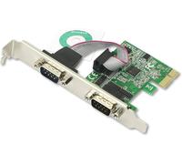 Carte PCI Express 2 Ports RS232-DB9 Dual Channel 16C1050 UART-Port PCIe-Carte d'Extension