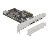 Carte PCI Express - DELOCK - 4 Ports USB Type-C + 1 USB Type-A - USB 3.2 Gen 2 - Noir