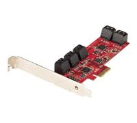 StarTech.com Carte PCI Express SATA 10 ports - Carte Contrôleur PCIe SATA - 6Gbps - ASM1166 Non-Raid - Convertisseur PCI Express 2.0 vers SATA - Connecteurs SATA Empilés - Carte d'Extension SATA