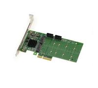 Carte PCIe 2.0 2x SSD M2 type SATA et 2x HDD SATA 3.0 6G avec Chipset Marvell 88SE9215 - High et Low Profile