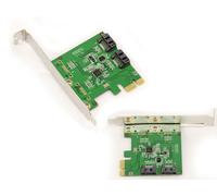 Carte PCIe 2x SATA 3 6G. RAID 0 / 1 / SPAN. Equerres Low et High Profile - CHIPSET ASM1061R