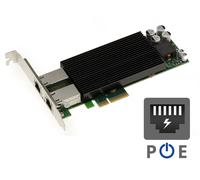 KALEA-INFORMATIQUE Carte contrôleur réseau 2 Ports Gigabit Ethernet RJ45 sur Port PCIe x4. Power Over Ethernet PoE+ 30W avec Chipset Intel JL82576EB
