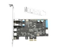 Carte PCIe efficace offrant un double port USB 3.2 Gen1 de type C et une extension PCIe de bureau de transfert de données 5 Gbit/s