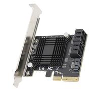 Carte PCIE SATA 5 Ports, Carte d'extension PCIE vers SATA PCI-E vers 5 Ports Carte de convertisseur d'adaptateur de Module SATA3.0 Puce JMB585 pour OS X/Windows7/8/10