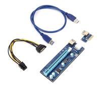 Carte PCIe Sata PCI-E 1X à 16X, PCI Express 6Pin, usb DC-DC, usb 3 pour Bit Coin BTC Mining