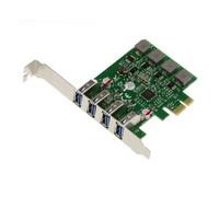 Carte PCIe USB 3.0 4 Ports USB3 Type A horizontaux. CHIPSET Via VLI VL805. Low High Profile. Auto alimentée High Power 8A.