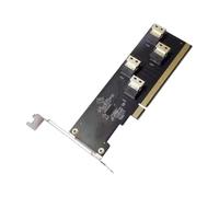 Carte PCIe X16 SFF-8654 4i pour Le, Half Height Baffle | Connexion de stockage multi-périphériques, quatre ports SFF-8654 4i, interface hôte PCIe X16 pour les tâches