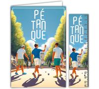 Carte Pétanque Avec Enveloppe 12x17,5cm Pour Sportif Joueur Champion Tu Tires Ou Tu Pointes Cochonnet Boules Départ En Retraite Soleil - Collection Passion Sports Des Jeux