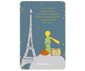 Carte Petit Prince avec sa valise de voyage avec aussi la Tour Eiffel de Paris - dimension 10 * 15cm