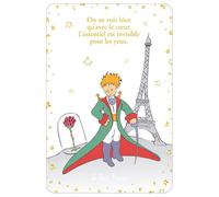 Carte Petit Prince debout avec sa cape et aussi la Tour Eiffel de Paris - dimension 10 * 15cm