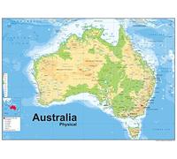 Carte physique Australie - Format A1 59,4 x 84,1 cm