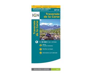 Carte plastifiée IGN - GR20 - Traversée de la Corse