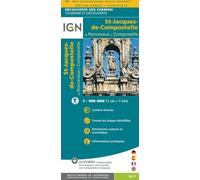Carte plastifiée - St Jacques de Compostelle : De Roncevaux à Compostelle (partie espagnole) | IGN