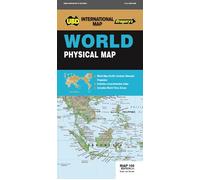 Carte pliée - Monde physique (en anglais) centré sur le pacifique | UBD Gregory's