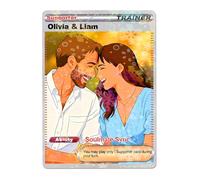 Carte Poké Personnalisé Couple avec Photo, Cartes Portrait Poke Personnalisable, Cadeau Unique pour Anniversaire de Mariage, la Saint-Valentin, Anniversaire