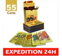 Carte Pokemon Française - POKEMON - 55 Cartes en FRANÇAIS brillantes Plaquées OR - RARE - SANS Doublons